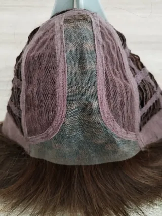 Peluca Monofilamento Cabello Sintético Marrón