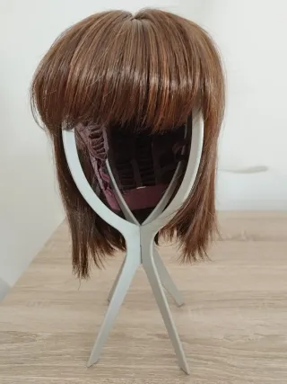 Peluca Monofilamento Cabello Sintético Marrón