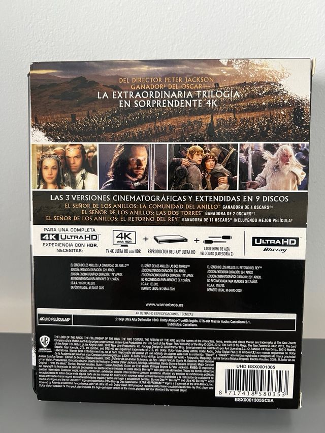 Trilogía El Señor de los Anillos 4K Blu-ray