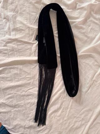 Zara bufanda larga de velour / velvet negro