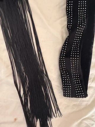 Zara bufanda larga de velour / velvet negro