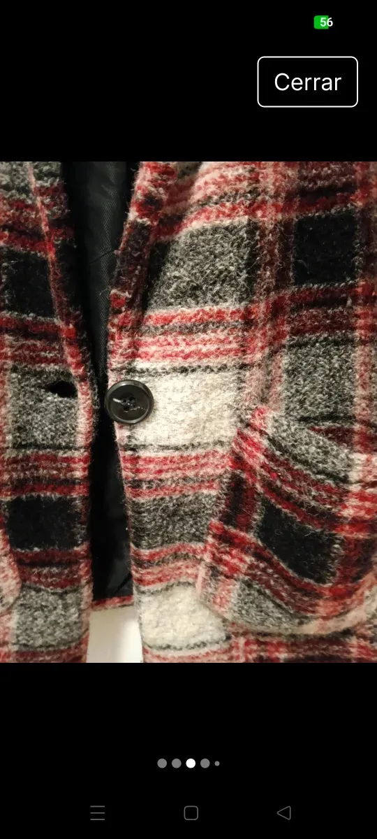 Abrigo cuadros rojo y negro