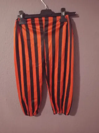Pantalones de disfraz rayas naranja y negro