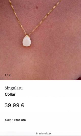 Collar Singularu Plata de Ley Rosa