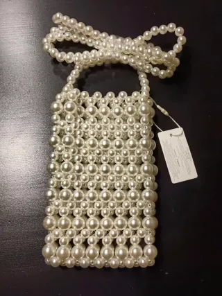 Bolso de perlas blanco