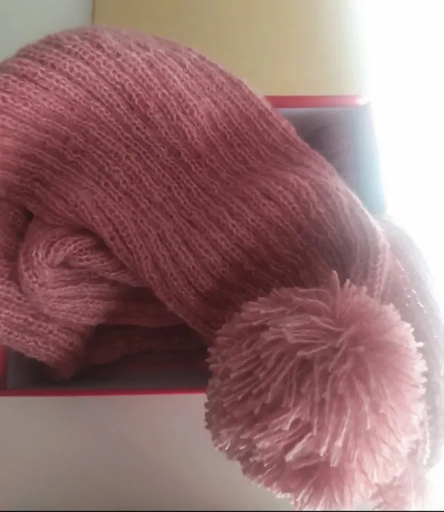 SCIARPA IN LANA MOHAIR SINTETICA ROSA ANTICO