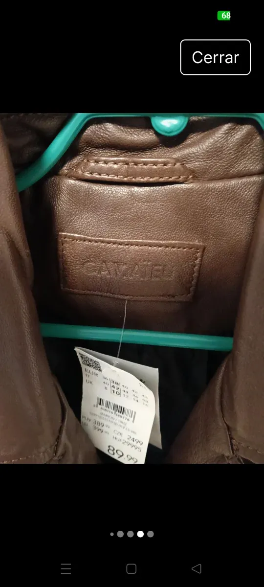 Cazadora Camauei con etiqueta