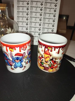Taza Mickey Mouse Navidad 3D + TU NOMBRE en el asa