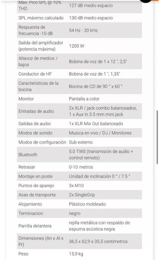 Altavoz Activo HK SONAR 112 XI