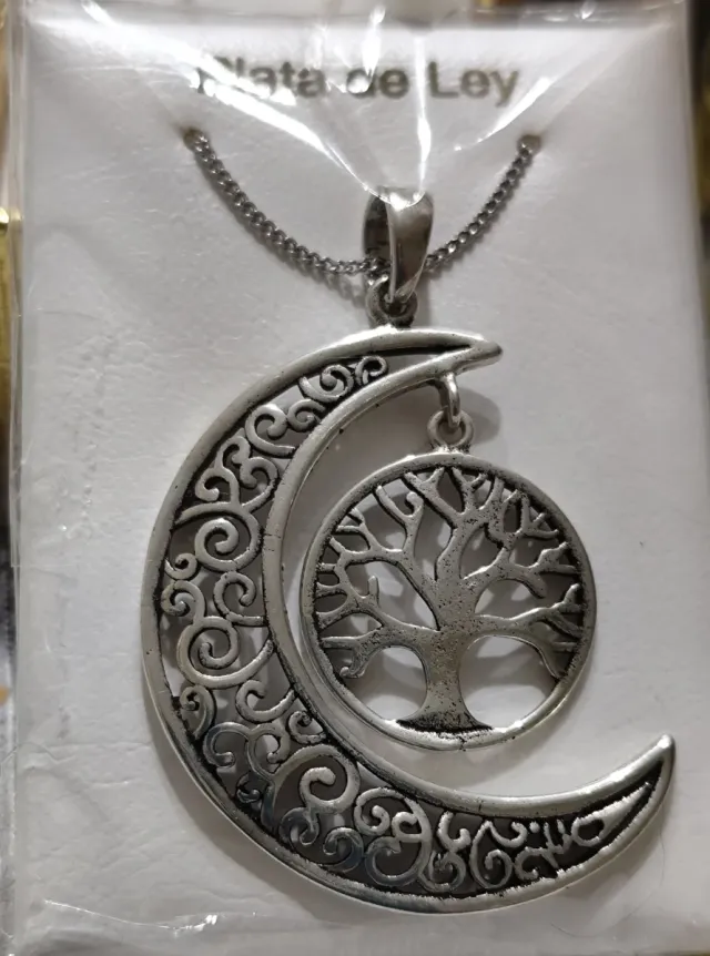 Colgante Plata Luna y Árbol de la Vida