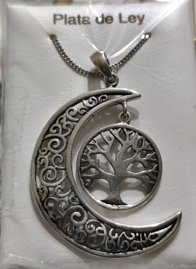 Colgante Plata Luna y Árbol de la Vida
