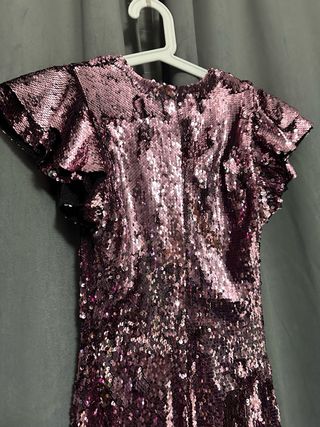 Vestido corto lentejuelas Zara XS