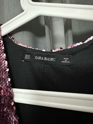 Vestido corto lentejuelas Zara XS