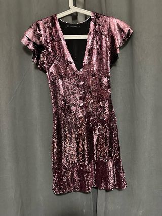 Vestido corto lentejuelas Zara XS