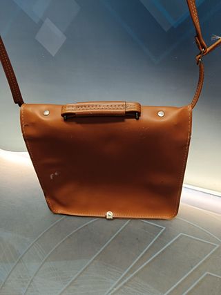 bonita CARTERA ESCOLAR, AÑOS 80 , LOS PITUFOS , PEYO - SAFTA - color marron