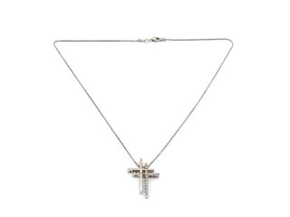 cadena oro 18k con piedra con diamante 22cm