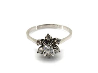 sortija oro 18k con piedra con diamante