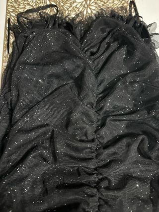 Vestido negro corto brillante