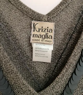 Crop top de punto vintage con lentejuelas, años 90