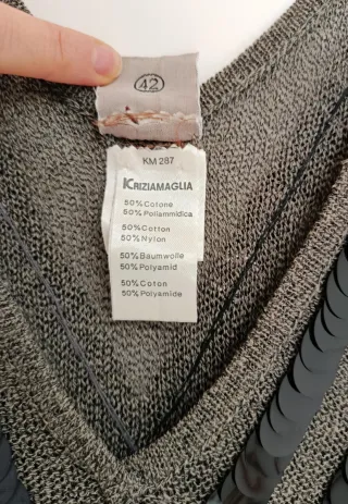 Crop top de punto vintage con lentejuelas, años 90