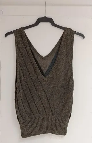 Crop top de punto vintage con lentejuelas, años 90