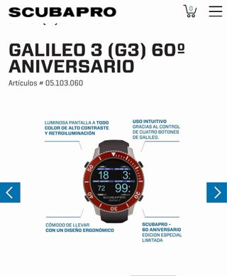 Ordenador Buceo Scubapro Galileo 3 G3 60 Aniversar