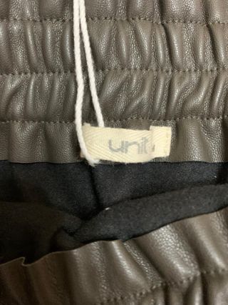 Falda Unit efecto piel marrón Talla M