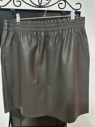 Falda Unit efecto piel marrón Talla M