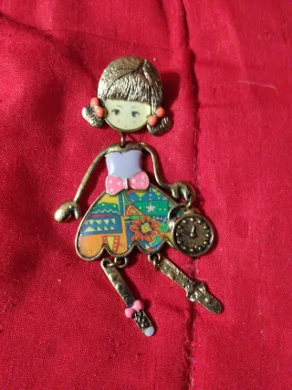 Precioso Broche de Muñeca con Reloj