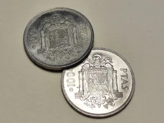 Lote 2 Monedas 100 Pesetas 1975 *76 Juan Carlos I