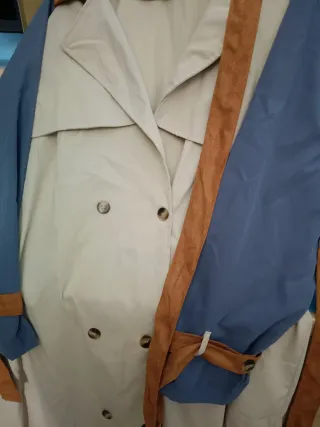 Gabardina Shein Mujer Talla 4XL Beige/Azul.