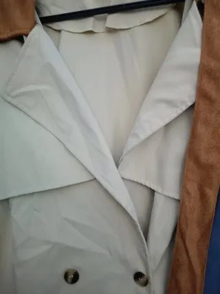 Gabardina Shein Mujer Talla 4XL Beige/Azul.