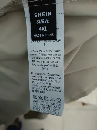 Gabardina Shein Mujer Talla 4XL Beige/Azul.