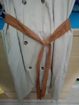 Gabardina Shein Mujer Talla 4XL Beige/Azul.