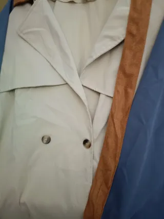 Gabardina Shein Mujer Talla 4XL Beige/Azul.