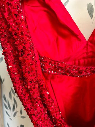 Vestido fiesta Lentejuelas Rojo Talla L