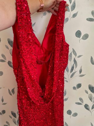 Vestido fiesta Lentejuelas Rojo Talla L