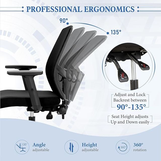 ALPHA HOME silla ergonómica malla respaldo medio
