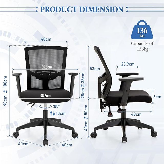 ALPHA HOME silla ergonómica malla respaldo medio