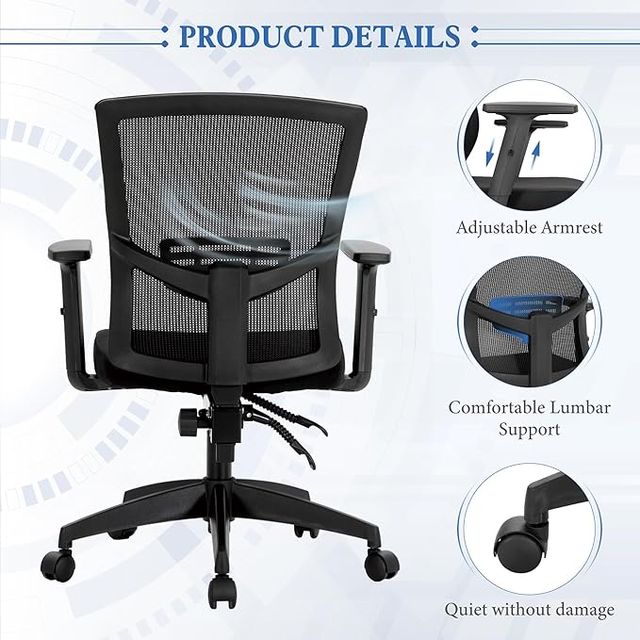 ALPHA HOME silla ergonómica malla respaldo medio