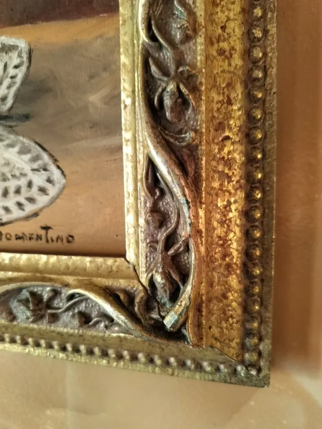 Quadro con Mimose e Cornice Dorata