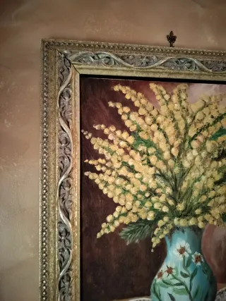 Quadro con Mimose e Cornice Dorata