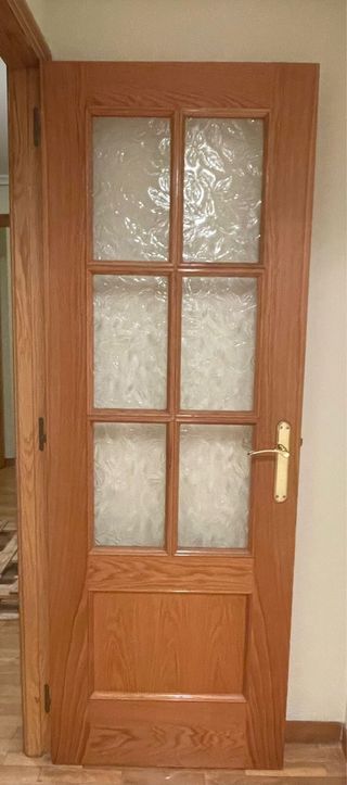 Puertas de madera con cristal