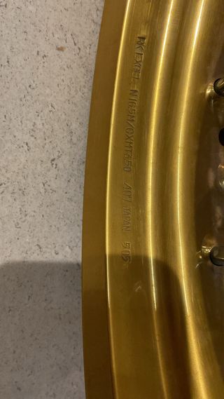 Llanta Supermotard Excel Dorada 16 pulgadas