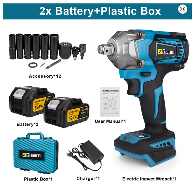 Llave de Impacto Gisam 1200 NM BL Motor