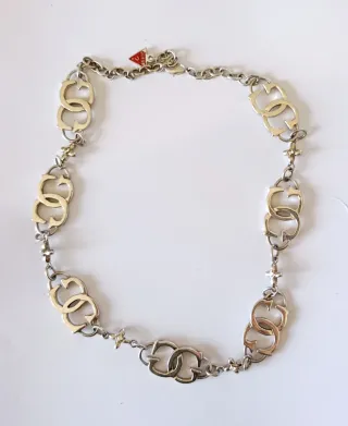 Collana Guess vintage logo GG argento
