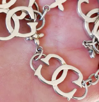 Collana Guess vintage logo GG argento