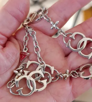 Collana Guess vintage logo GG argento