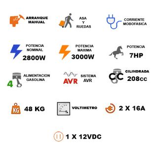 GENERADOR ELÉCTRICO GASOLINA 2900W