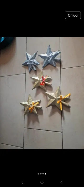 Addobbi Stelle Glitter Oro e Argento